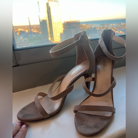 Chic Kelly & Katie Taupe Strappy Heels - Picture 2 of 5